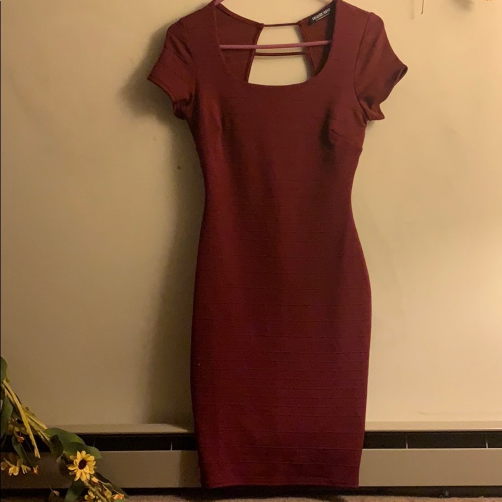 Fashion Nova Open Back Fitted Dress